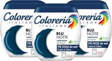Coloreria Italiana Grey Colorante Vestiti in Lavatrice, Blu Notte, 3 Confezioni