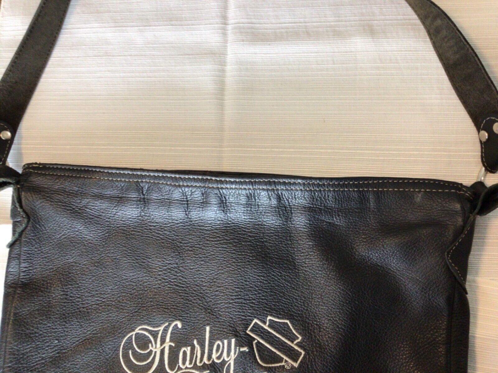Authentic Vintage Harley Davidson Script Leather … - image 9