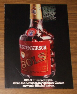 Rare Advertising BOLS PRINCE CHERRY Liqueur - Cherries from Neighbour's Garden 1978