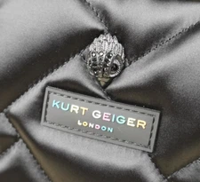 Kurt Geiger London Kensington Quilted Eagle Tote Bag Black Rainbow Handles Bird