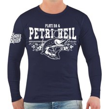 Longsleeve ANGLER Platz da und Petri Heil Fische Angeln Spruch Stausee Norwegen