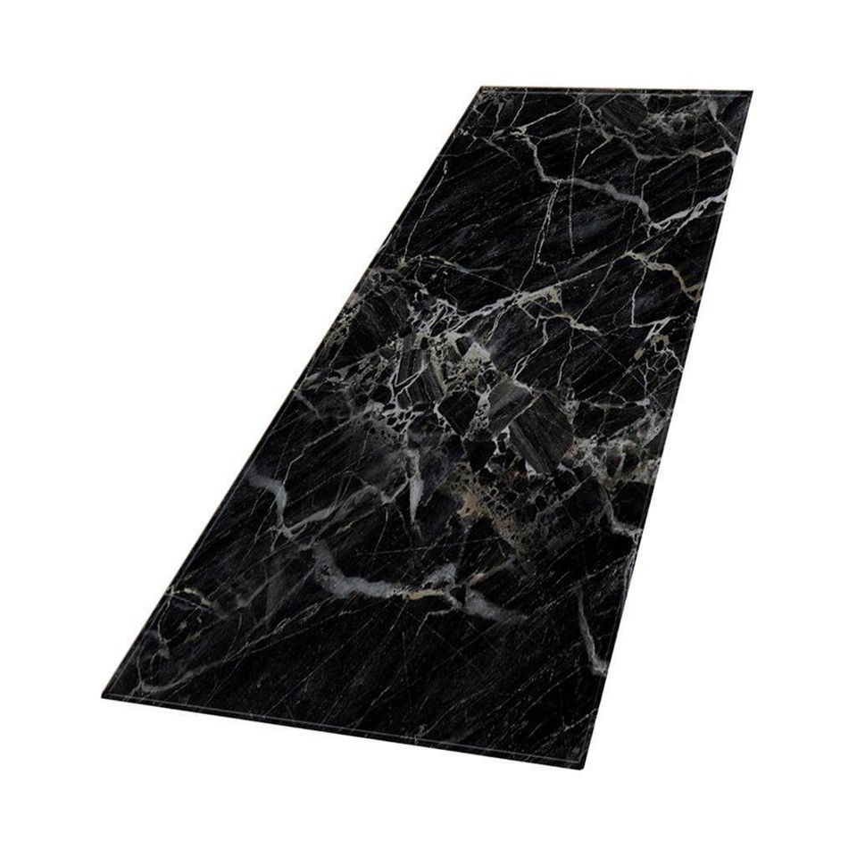 Rubber Backed Runner Area Rug Kitchen Bathroom Floor Mat Marble Effect