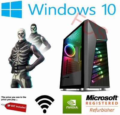 ULTRASCHNELLER i3 i5 i7 Desktop Gaming Computer PC 2TB 16GB RAM GTX 1660 Windows 10