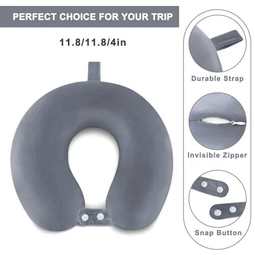 Travel Pillow for Airplane-2 Pack Memory Foam Neck Pillows Soft & Support Tra...
