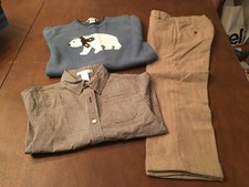 Janie and Jack Holiday Dress shirt sweater pant outfit 3 piece size 5