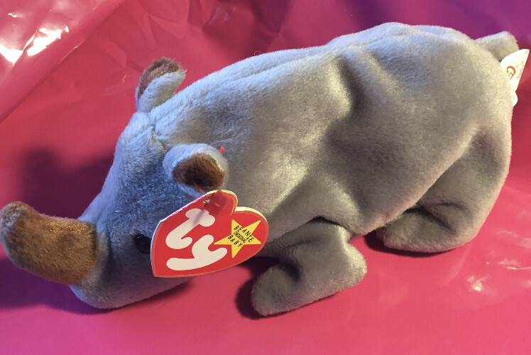 RETIRED Ty Beanie Baby SPIKE RHINO ERRORS With Tags RARE MINT