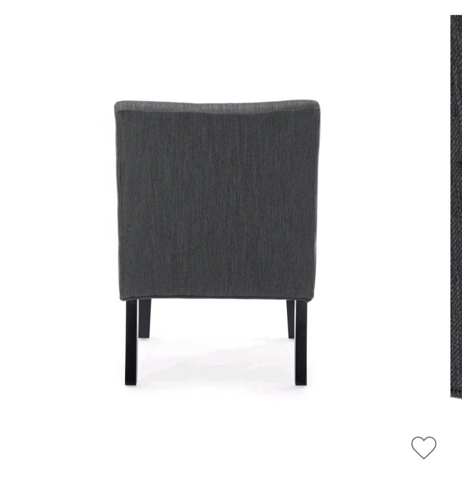 Conjunto de 2 cadeiras chinelo Lewis contemporâneas tecido tufado carvão/ - Imagem 4 de 4