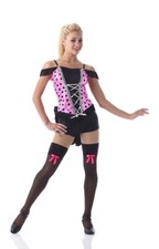Child XL Burlesque with Thigh Highs Dance Costume Jazz Character