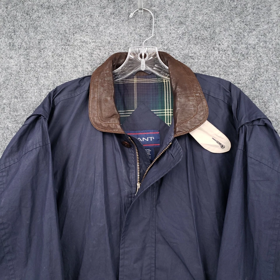 VINTAGE Gant Jacket Mens L Large Blue Full Zip Windbreaker Military Bomber 90s - Image 3 of 4