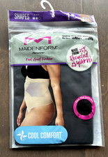 Maidenform Flexees High Waist Thong Smoothing Shapewear Cool Comfort Black 3XL