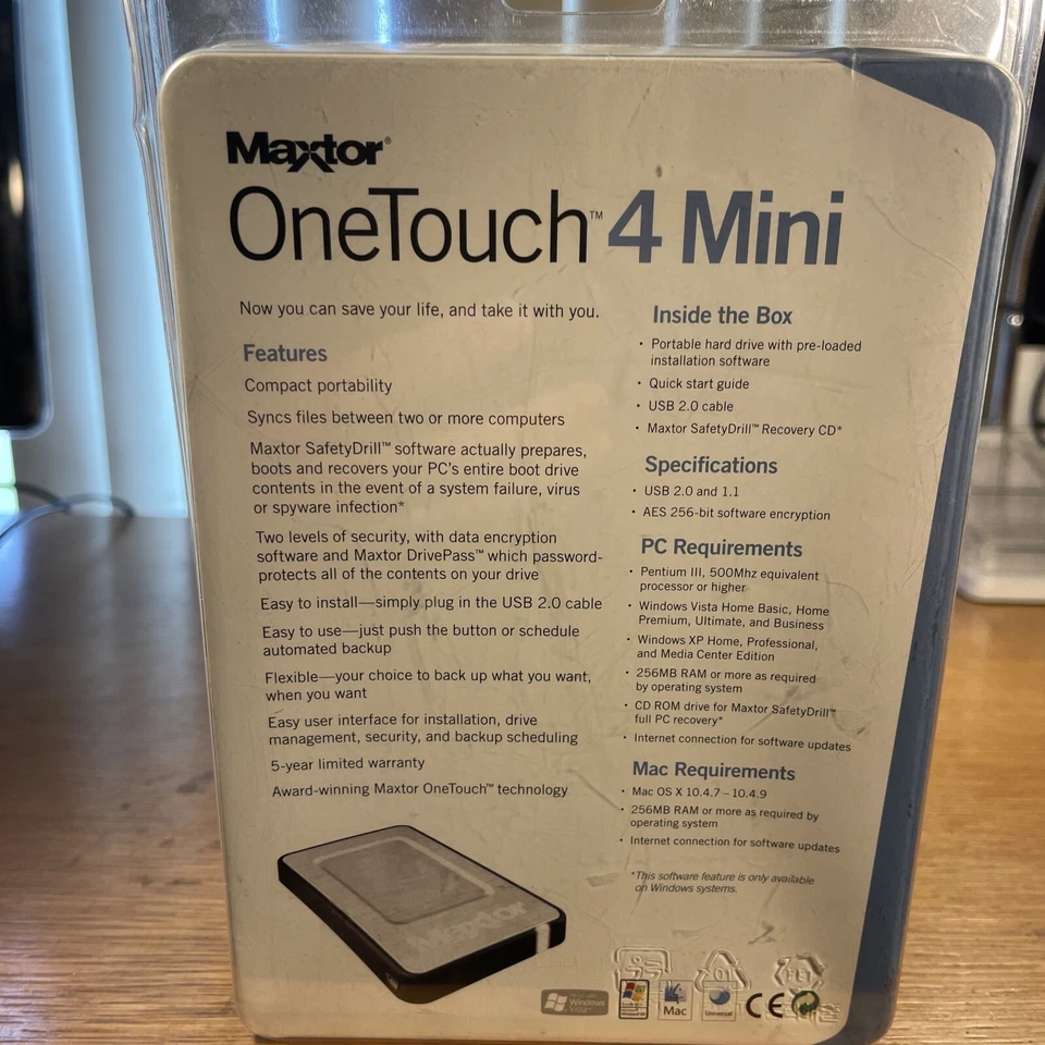 NEW! Maxtor OneTouch 4 Mini 160GB USB 2.0 External Portable Hard Drive - Image 4 of 4