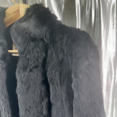 Ilana WOMENS RABBIT FUR COAT GENUINE FRANCE Nice Shape BEAUTIFUL
