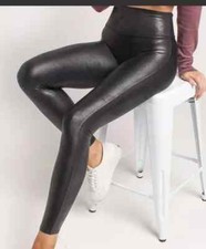 SPANX Faux Leather Shiny Size Small LEGGINGS 2437Q BLACK