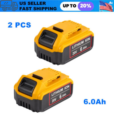 2-Pack 20V 6.0Ah MAX XR Lithium Ion Battery For DEWALT DCB205-2 DCB200 DCB208
