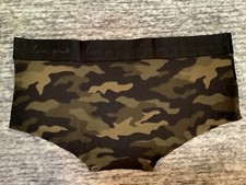 Victoria's Secret Pink Camo Green Boyshort Shortie Panties Logo L XL NWT