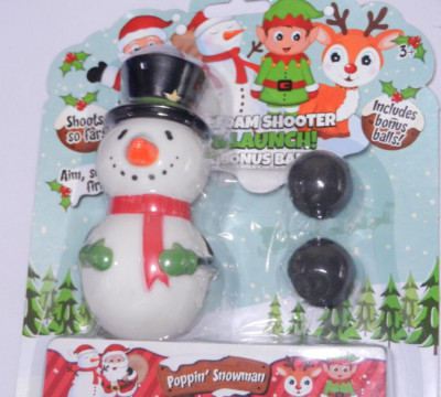 Toyland 13cm Poppin' Snowman, Foam Shooter Weihnachtsspielzeug Schneemann Strumpf Füller