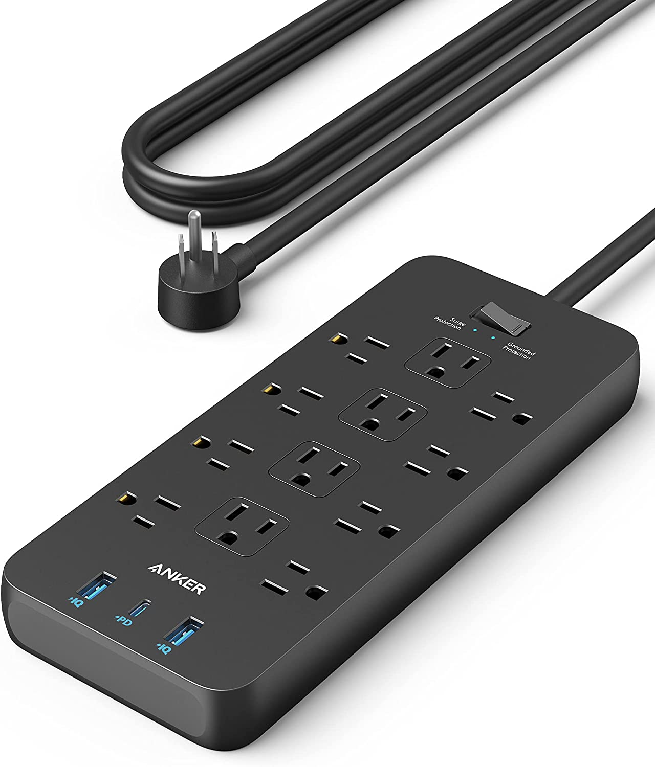 Surge Protector Power Strip (2100J),  12 Outlets with 1 USB C and 2 USB Ports-image