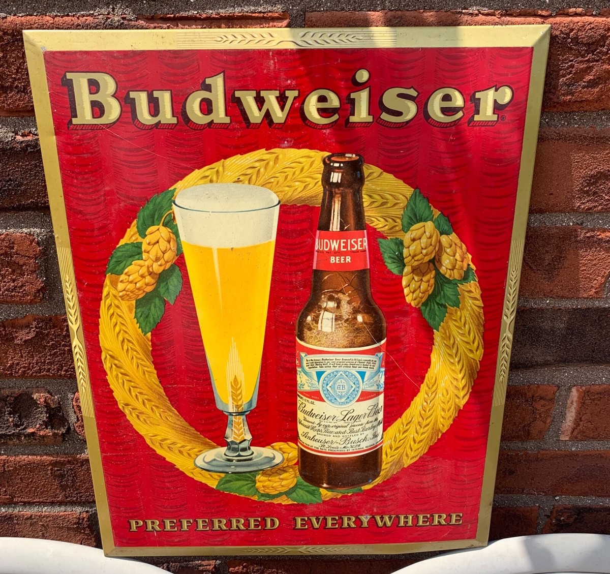 VINTAGE BUDWEISER BEER DISPLAY / SIGN 12