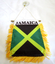 Soccer Country 3" x 5" Jamaica Mini Flag with Suction Cup Rearview Mirror-New 
