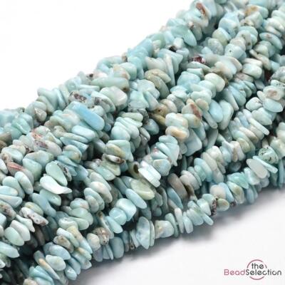 LARIMAR NATÜRLICHER EDELSTEIN CHIP PERLEN 10mm-5mm 1 STRANG GC76
