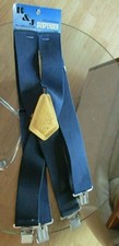 1994 Vintage R  J Leathercraft Adjustable Suspenders Blue 110 Men/Women