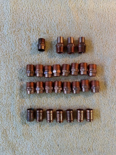 Lot of 27 Assorted NIBCO Copper Pressure Cup Male Adapter Fittings