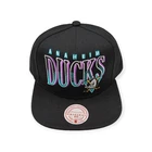 Mitchell & Ness Anaheim Ducks Line Work Black Adjustable Snapback Hat Cap