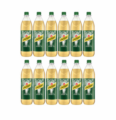 Schweppes American Ginger Ale 12er Set 12x 1L inkl. Pfand MEHRWEG