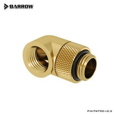 8 Pcs Barrow G1/4" Angled 90 Degree Swivel Rotary Fitting Male to Female Gold