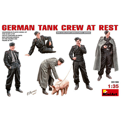 GERMAN TANK CREW AT REST KIT 1:35 Miniart Kit Figure Militari Modellino