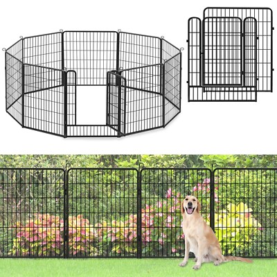 SQIREP Decorative Metal Garden Fence Animal Barrier No Dig Fence Area Protectors