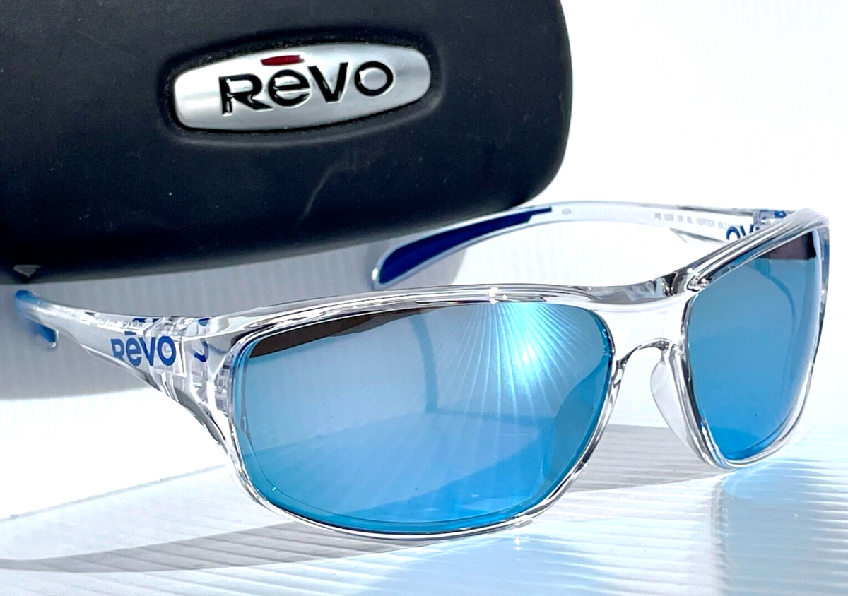 NEW Revo VERTEX Shiny Crystal Clear POLARIZED Blue Water Sunglass NEW Revo VERTEX Shiny Crystal Clear POLARIZED Blue Water Sunglass