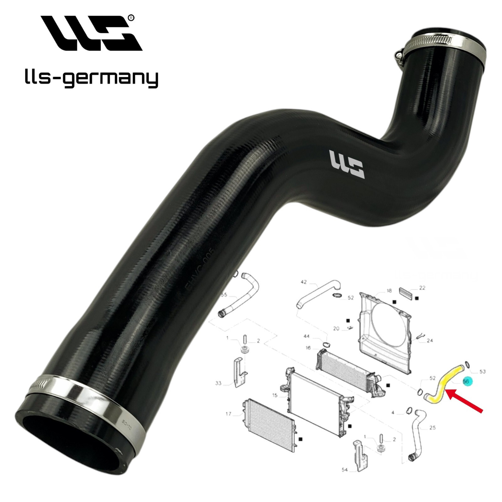 Turbo Hose Intercooler Hose for IVECO DAILY V 2.3 HPI 5801303588