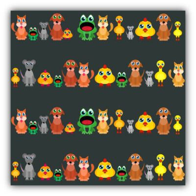 Pattern Of Animals Car Bumper Sticker Decal