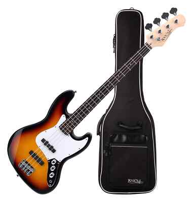 E-Bass Gitarre Bassgitarre Jazz-Style Tonabnehmer 4-Saitig Sunburst Set Gigbag