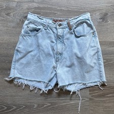 Vtg 90's LEVIS 900 Series Light Blue Denim Cut Off Shorts Sz 11 Boho Grunge 28"w