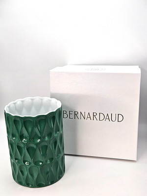 NEU Van Cleef & Arpels Bernardaud Limoges grüne Porzellan Vase Kerzenhalter