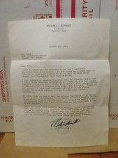 Vintage 1987 Mike Schmidt Phillies Baseball HOF Signed Thank you Letter Photo