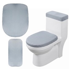 Microfiber Toilet Lid Cover Soft Velvet Toilet Seat Lid Cover Fits Most Toilet