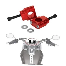  1 1/8" 28mm 10mm CNC Motorcycle Handlebar Risers With Clamps 10mm/0.39" red