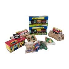   Lot Wooden Trains Tracks Bridges Building Match Brio, Thomas  Friends T80