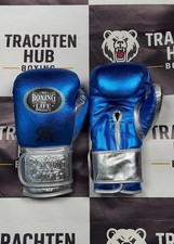 Guantes de Boxeo Hechos a Mano Personalizados Oro Blanco - Sin Boxeo Sin Vida - 100% Cuero de Vaca