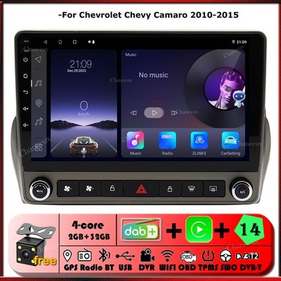 9''Android 14 Autoradio Carplay GPS SAT Navi DAB For Chevrolet Chevy Camaro 10-15