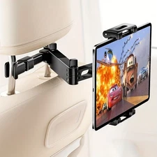 3-in-1 Heavy-Duty Adjustable Car Headrest Mount - 360° Rotating Tablet Holder