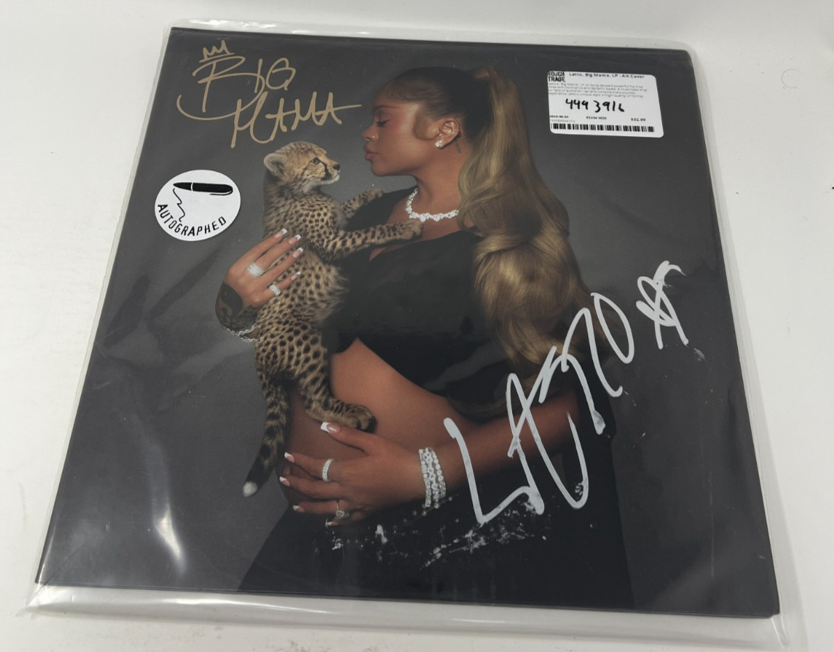 Latto Big Mama Alternate Cover Cream Tan Vinyl Signed Cover LP Record AUTOGRAPH