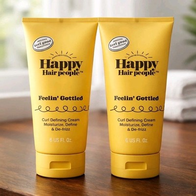 Happy Hair People Curl Defining Cream Avocado Orange Oil Anti-Frizz 6 fl oz Set