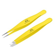 Fine Point  Slant Tweezers for Women and Men   Splinter Ticks, Facial, Brow ...