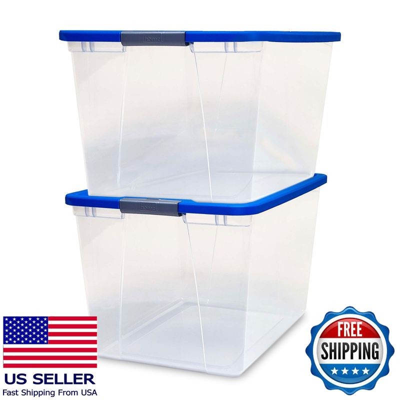 4-Pack 31 Quart Clear Stackable Storage Bins with Lids