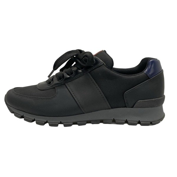 Prada Sport Sneakers Leather Black Womens Low Cut Removable Insole