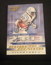 2001 Leaf Quantum Century Season Edgerrin James Colts HOF ON CARD AUTO #17/21